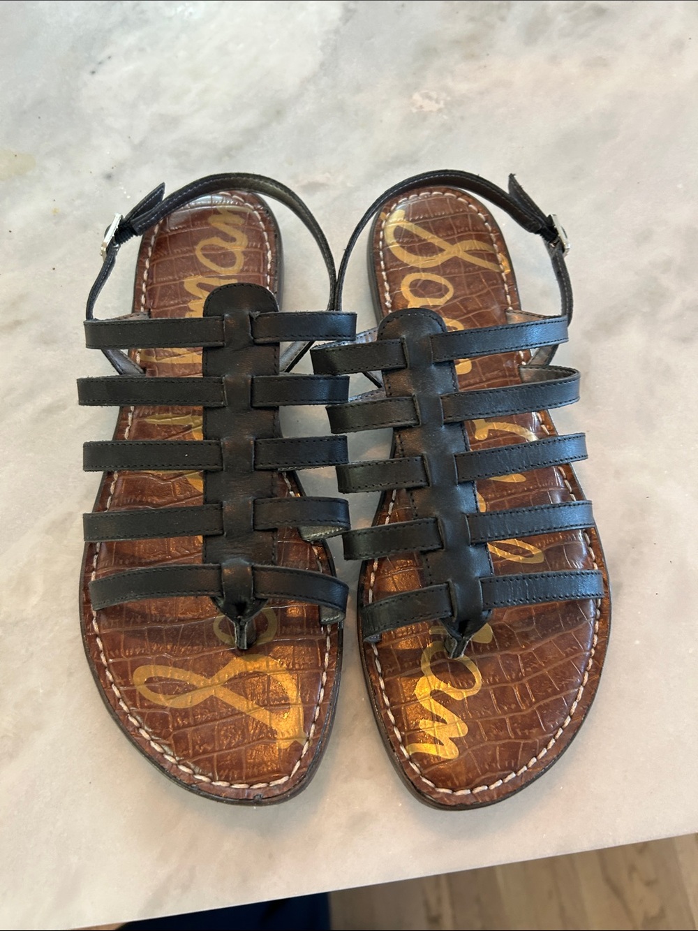 Sam Edelman Black Multi-Strap Gladiator Sandals